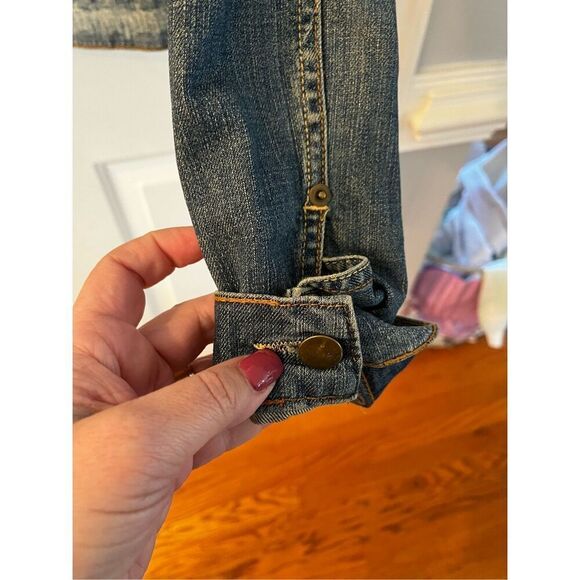2.1 Denim Repair Shop Garage Patch Denim Jacket sz M EUC - Picture 6 of 8